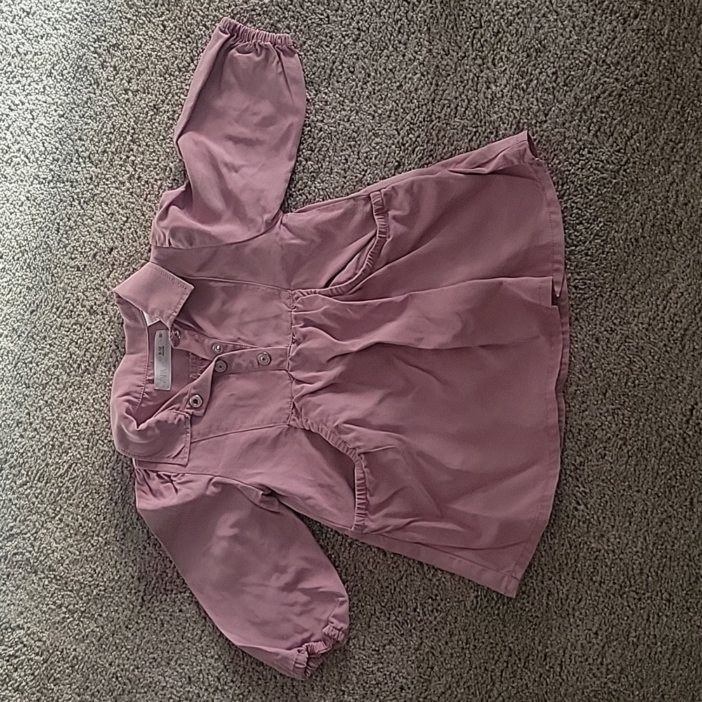 Zara Pink Soft Loose Fit Girls Dress